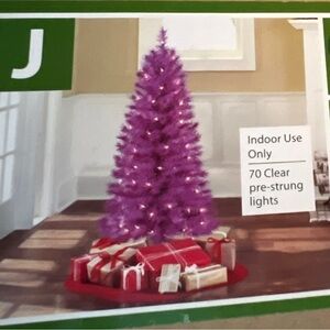 Holiday Time 3.5 feet pre-lit Franklin purple tree.